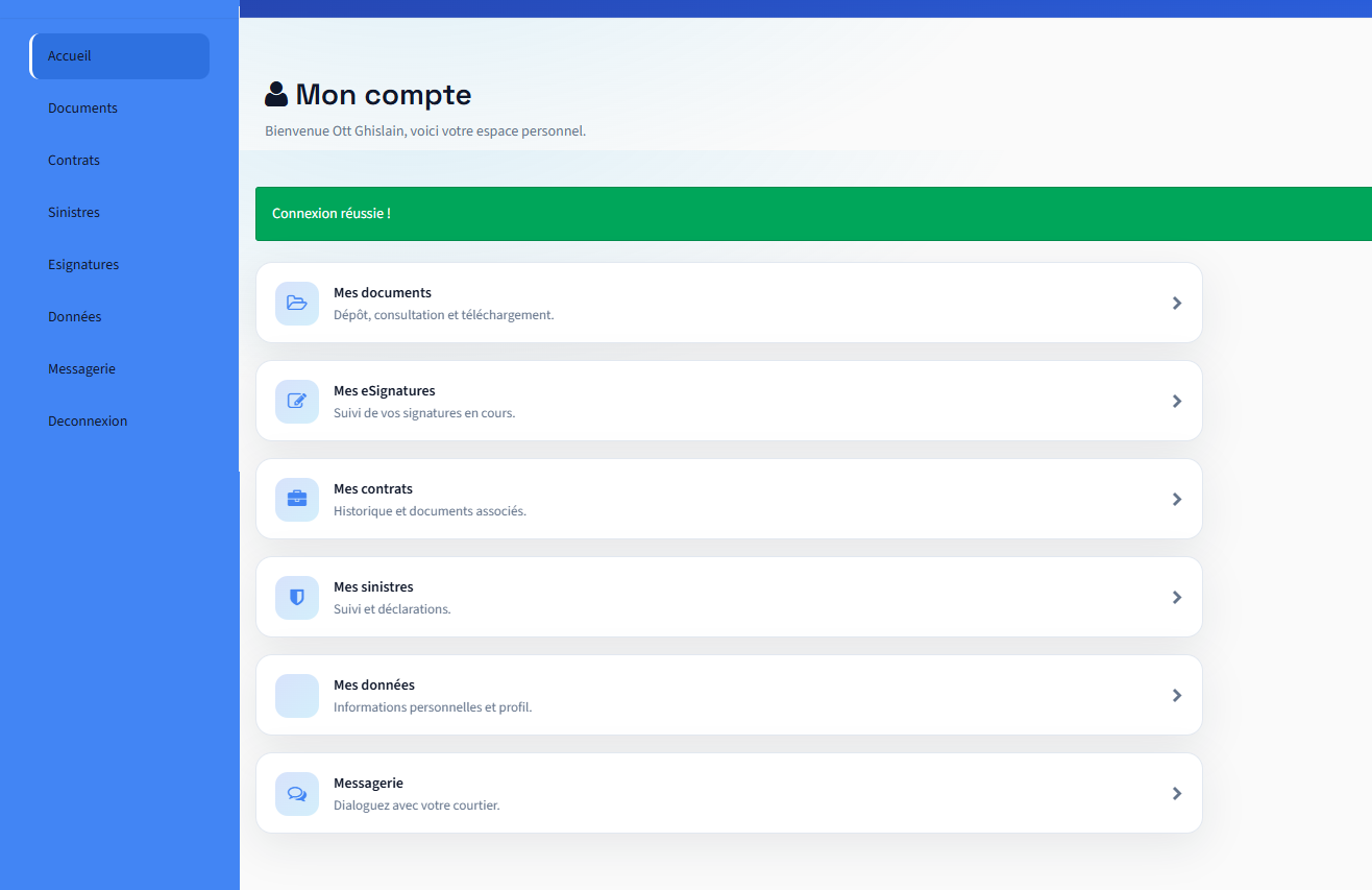 Extranet mockup